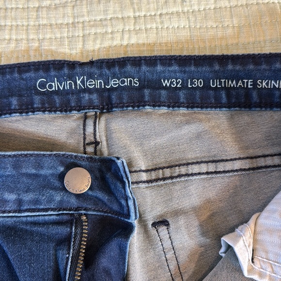 Calvin Klein Ultimate Skinny Jeans Blue Denim Pants Women W32XL30 - Picture 3 of 9